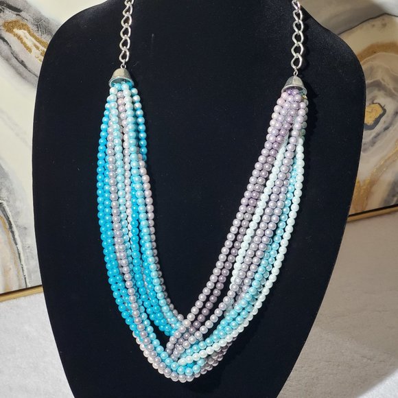 DaVinci | Jewelry | Davinci Faux Multiple Strings Pearl Twist Silver ...
